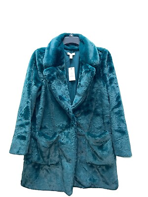 Cara Santana x Nine West Faux Fur Coat Winter Jacket Classy Fall Emerald Women’s $44.84
