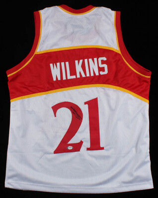 #ad Dominique Wilkins Signed Atlanta Hawks Custom On Court Style Jersey PSA COA