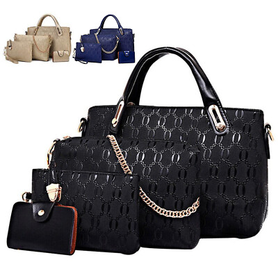 4pcs set Women Ladies Leather Handbag Shoulder Tote Purse Satchel Messenger Bag $20.99