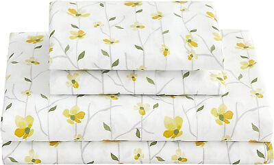 #ad Yellow Floral Sheets For Queen Size Bed Printed Flower Queen Size Sheets
