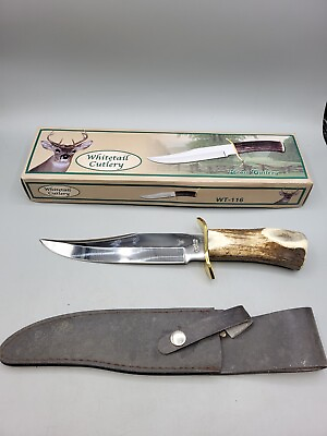 #ad Frost Cutlery Whitetail Cutlery Stag Bowie Knife WT 116 Japanese Blade 12.5quot;