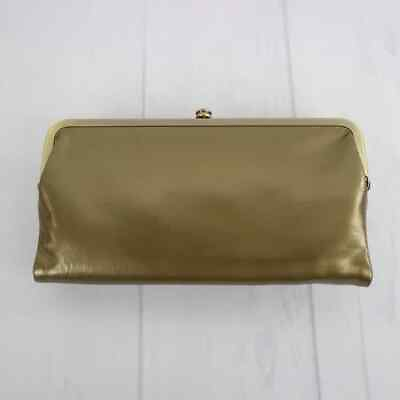 #ad NEW Hobo International Gold Lauren Leather Clutch