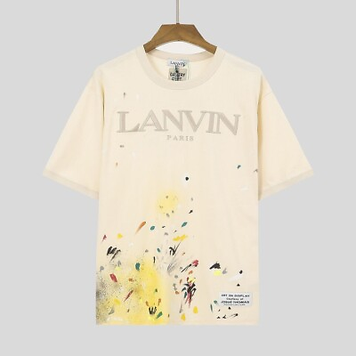 #ad For Lanvin Embroidered T Shirts Unisex Casual Street Short Sleeve