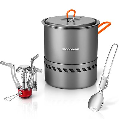 #ad Portable Pot with Backpacking Stove 5 in 1 Energy Saving Camping Cookware Mes...