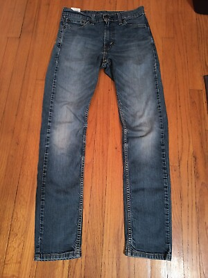 #ad Levis 510 Skinny Denim Faded Blue Jeans Mens 30x32