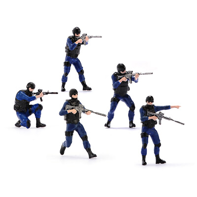 #ad 1 64 Diorama Figures Model 5Pc Special Police Doll Scene Display Prop Model Gift