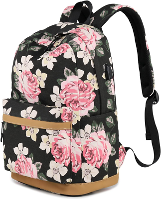 #ad Backpack for Teen Girls Laptop Backpack Bookbag Set with Lunch Box Purse