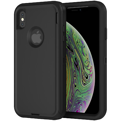 #ad For XS MAX Defender Case w Screen Protector Shockproof Heavy Duty Cover Case