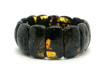 #ad Baltic AMBER BRACELET Gift Dark Natural Amber Beads Ladies Jewelry 307g 15893