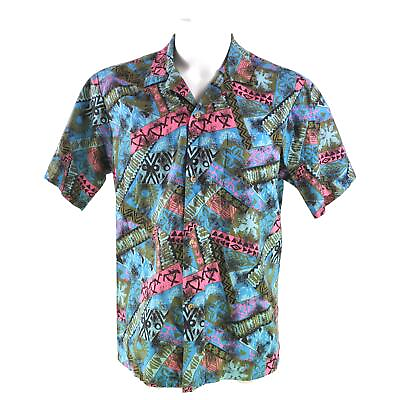 #ad Hawaii Brand Hawaiian Aloha Shirt Large Tribal Symbols
