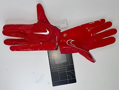 #ad NIKE TEAM ISSUED VAPOR JET RED FOOTBALL GLOVES SIZE XL
