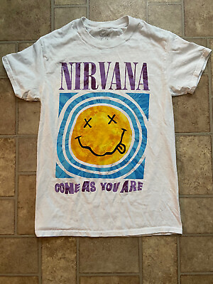 #ad Nirvana Come As You Are White Graphic T Shirt Men’s Size Small