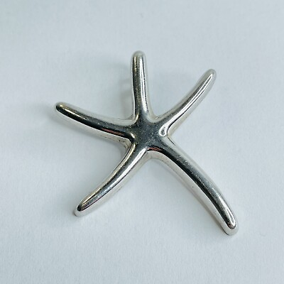 #ad Sterling Silver Starfish Necklace Pendant Mexico 925 Vintage 9.5 Grams