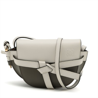 #ad Loewe Mini Gate Bag Leather Shoulder Bag Khaki