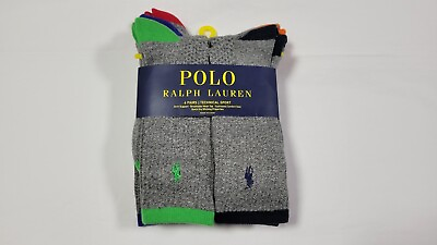 #ad Polo Mens Ralph Lauren 6 Pr Crew Socks Performance Sport Cushioned Sz 6 12.5