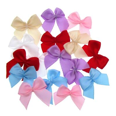 #ad Mini Satin Ribbons Bows Small Flower Ribbon Bow Sewing Craft Supplies 100pcs Set
