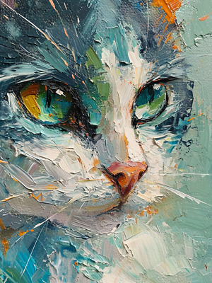 #ad Cat Oil Painting Digital Image Picture Photo Wallpaper Background Desktop Art