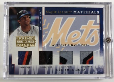 #ad 2005 Donruss Prime Patches Jay Payton Game Worn Four Patches Quad Mets 5 5