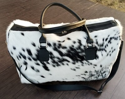 #ad Cowhide hair on Duffle Bag Luggage Bag Weekender Bag Traveller Bag outdoor bag