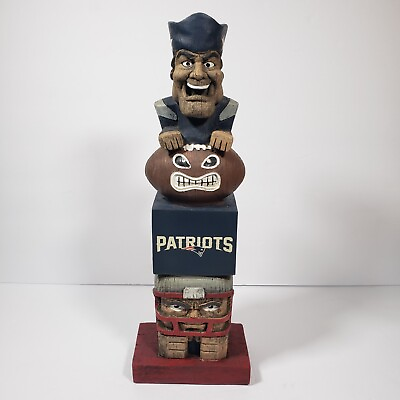 #ad NFL New England Patriots Football Team Tiki Totem Pole Figurine Statue Mascot