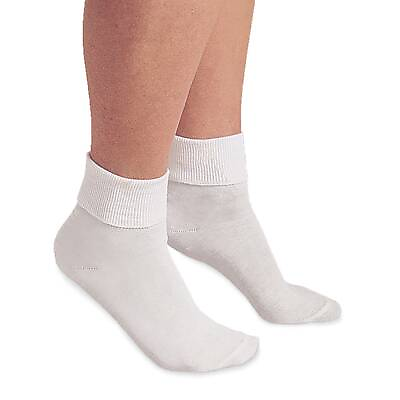 #ad Buster Brown Womens 100% Cotton Socks Fold Over Bobby Socks Ankle Socks 3 Pairs