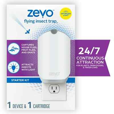 #ad Zevo Flying Insect Fly Trap 1 Device Refill Featuring Blue UV Light