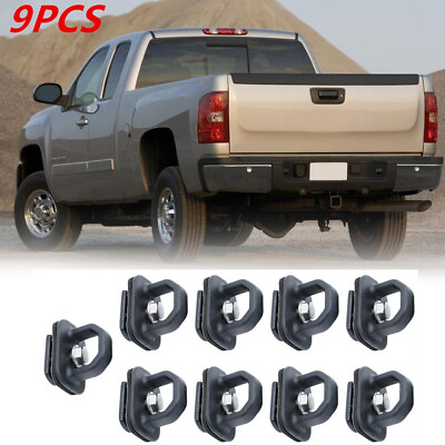 #ad 9Pcs Tie Down Anchor Truck Bed Side Wall Anchors For Chevy Silverado GMC Sierra