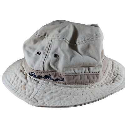 #ad Eddie Bauer Wide Brim Hat Waterproof Hiking Fishing White Small Stain L XL