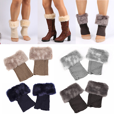 #ad Winter Knitted Socks Case Socks Cover Leg Warmers Boot Cuffs Crochet