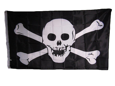 #ad Jolly Roger Pirate Skull and Crossbones No Patch 3x5 Flag Banner indoor outdoor