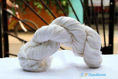 #ad 2kg High Quality Pure White Chiffon Silk Ribbon Recycled for Jewel CraftKnit