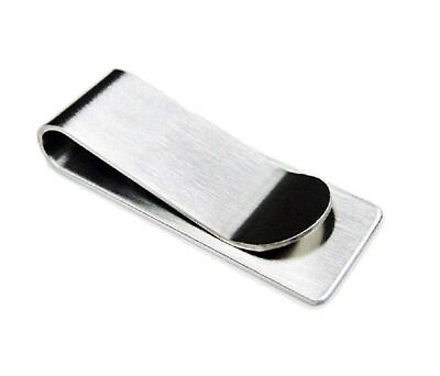 #ad Stainless Steel Money Clip Silver Metal Pocket Holder Wallet Credit Card Holder