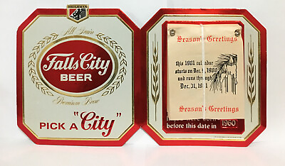 #ad Vintage Falls City Beer sign Calendar 1981