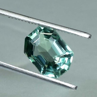 #ad 6.15 Ct Ultra Lustrous Natural Platinum Green Tourmaline Mozambique Certified