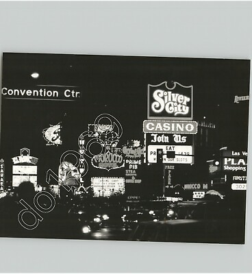 #ad Night on The LAS VEGAS NV Strip 1989 Press Photo Casinos US Tourism