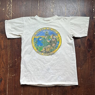 #ad North California Bear Nature Art Y2K Vintage Organic Cotton T shirt Medium