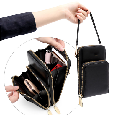 #ad Lady Women Zipper Leather Card Wallet Crossbody Handbag Phone Case Cover Purse