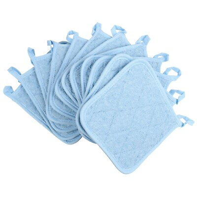 #ad Potholder Pack of 12 Heat Resistant Cotton 7x7 Kitchen Linens Color Options