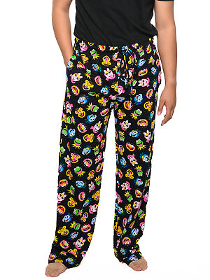#ad Disney The Muppets Lounge Pajama Sleep Pants Black Kermit Piggy Fozzie Bear
