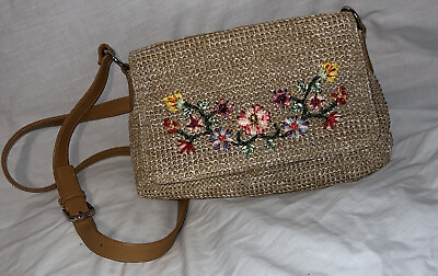 #ad Vintage Crossbody Embroidered Purse With Adjustable Strap