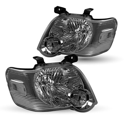 #ad For 2006 2010 Ford Explorer Smoke Housing Headlights Lamps Replacement Assembly