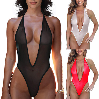 #ad Women#x27;s Underwear Bikini Bra Set Swimwear G string Mesh Sexy Beachwear Fashion E