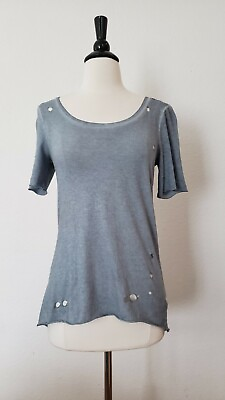 #ad Urban Outfitters Top New Size Small Distressed Washed Out Blue Lightweight Tee