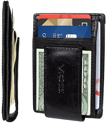 #ad Viosi RFID Men#x27;s Leather Magnetic Front Pocket Money Clip Wallet