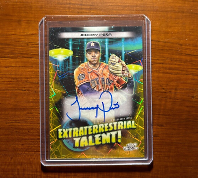 #ad 2023 Topps Cosmic Chrome Jeremy Pena Extraterrestrial Talent Gold Auto 05 50
