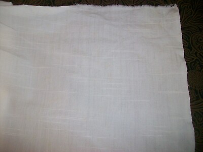 #ad Vintage White Cotton Blend Slub Textured Fabric 2 yards 30 inches