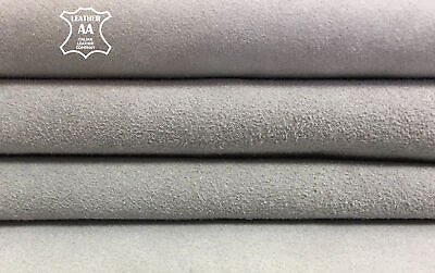 #ad GRAY Suede Leather Thick lambskin 3 sqft Soft Velour VAPOR BLUE 6091.0 mm 2.5oz