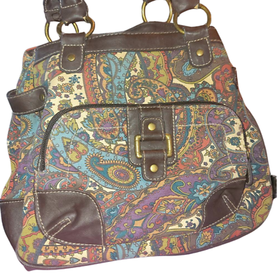#ad Bohemian Paisley Multicolor Satchel Handbag Boho Traveler Wanderlust Purse