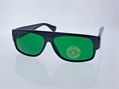 #ad Black Locs Sunglasses Green Lens Mad Doggers Cholo Lowrider OG Gafas Shades