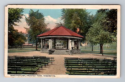 #ad Moore PA Pennsylvania Band Pavilion Prospect Park Vintage c1932 Postcard